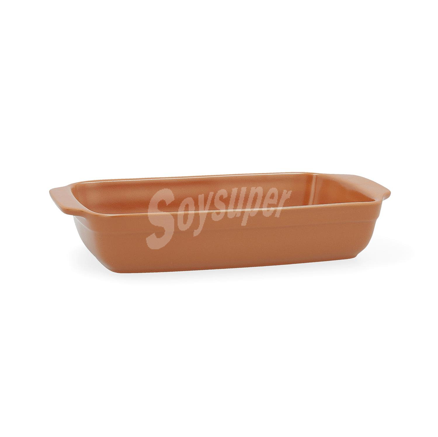 Fuente rectangular gres 30x18x5,5 cm - Terracota