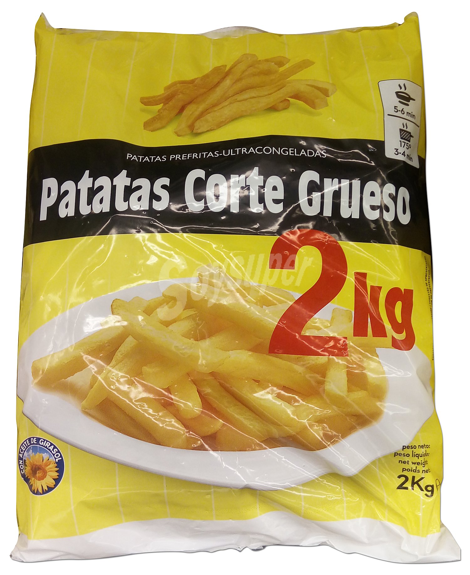 Patata prefrita congelada corte grueso clasica