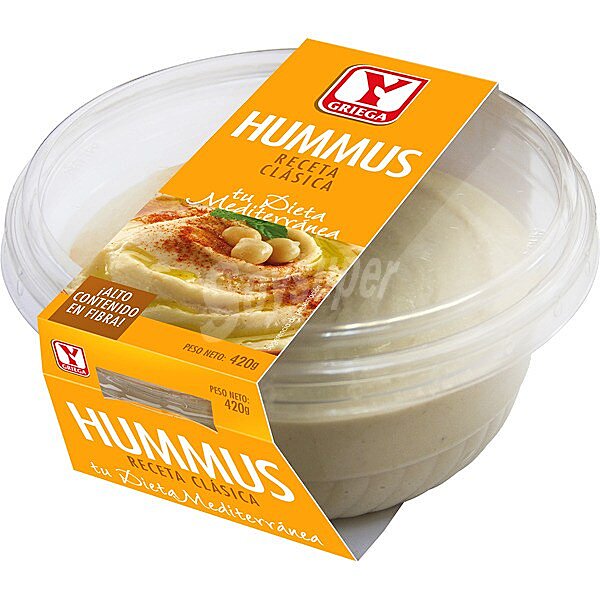 Hummus receta clásica con alto contenido en fibra