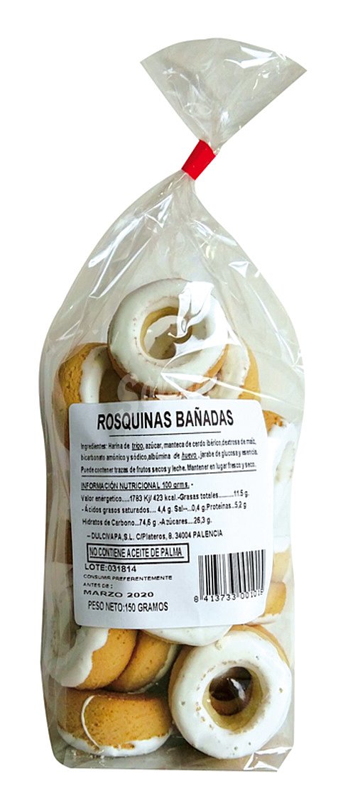 Rosquinas bañadas sin aceite de palma