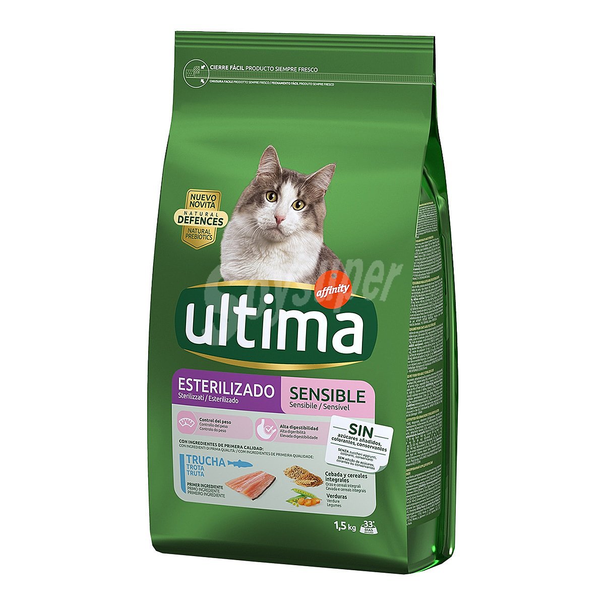 Alimento seco gatos ultima adu ester sens sac