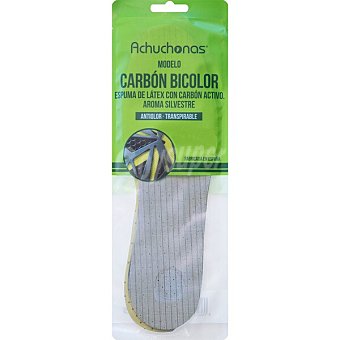 Plantillas carbón bicolor antiolor transpirable talla 33-45 recortables