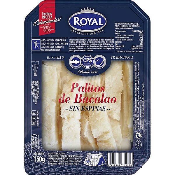 Palitos fr bacalao s/piel