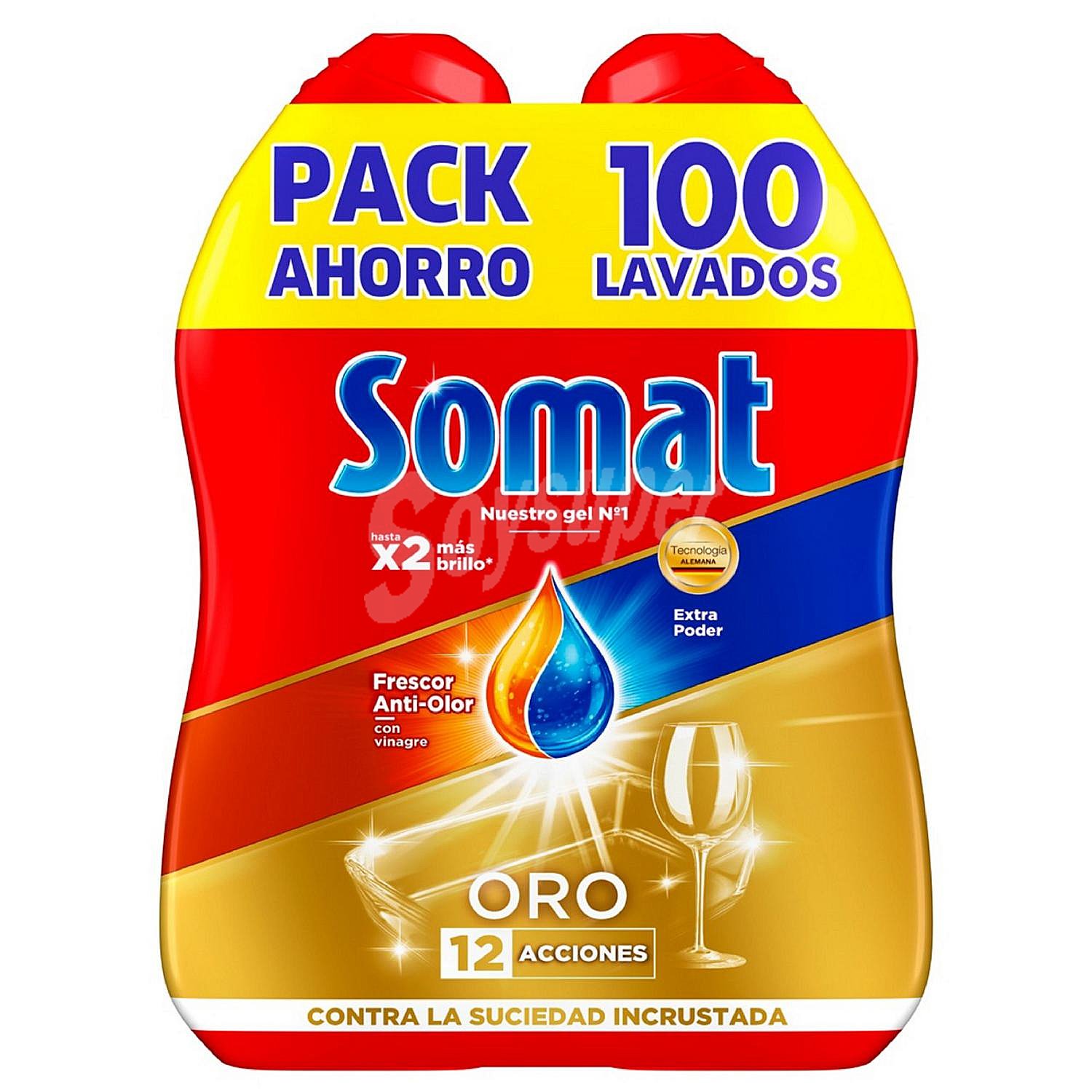 Gel para lavavajillas frescor antiolor Oro Somat