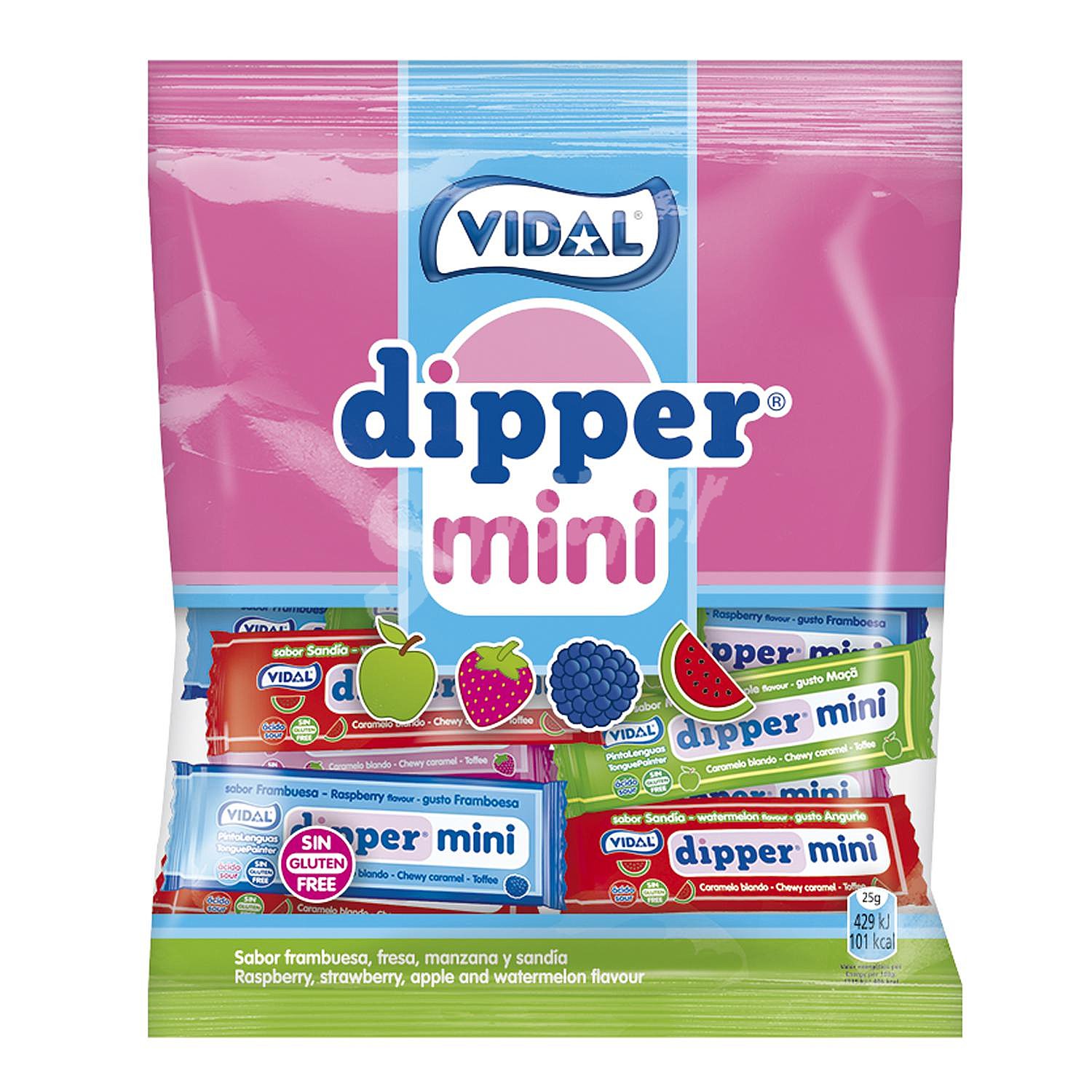 Caramelos de goma mini dipper sabores surtidos Vidal sin gluten