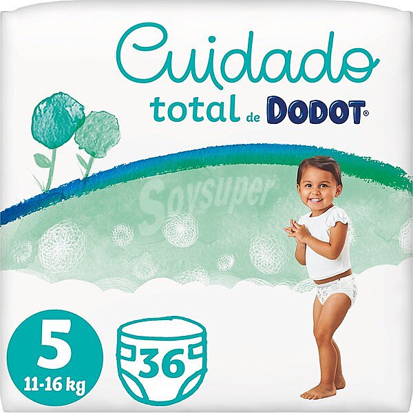 Cuidado Total pañales unisex de 11 a 16 kg talla 5