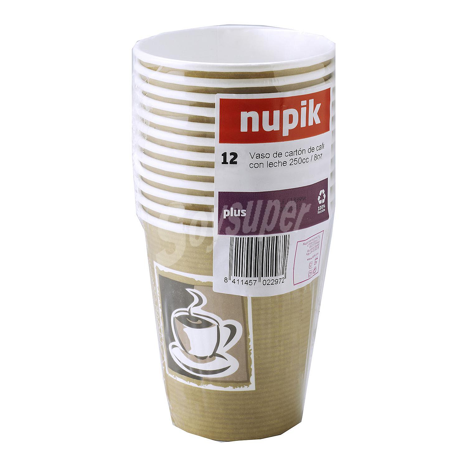 Set de s de café con Leche Cartón Nupik 250 cc