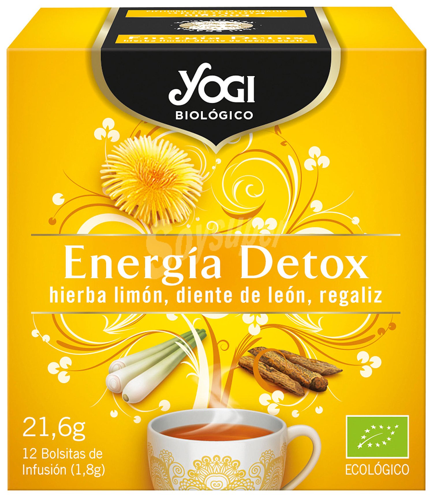 Infusión ecológica energía detox (hierba limón, diente de león y regaliz)