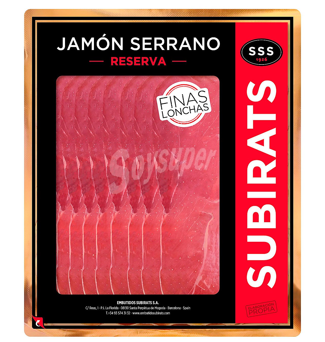 Jamón subirats finas lonchas