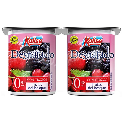 Kalise Yogur desnatado (0% materia grasa) con trocitos de frutas del bosque kalise