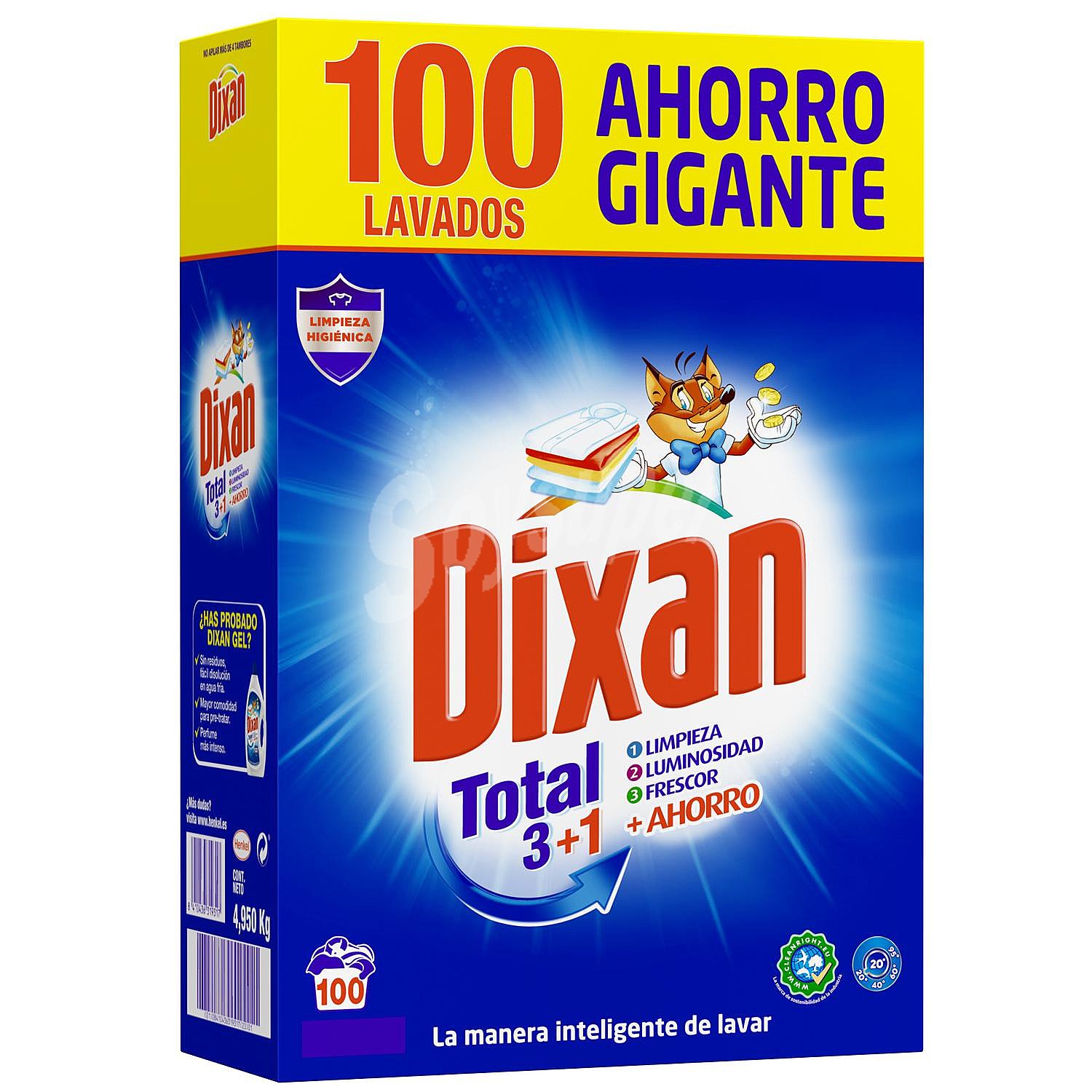 Detergente en polvo Total 3+1 Dixan