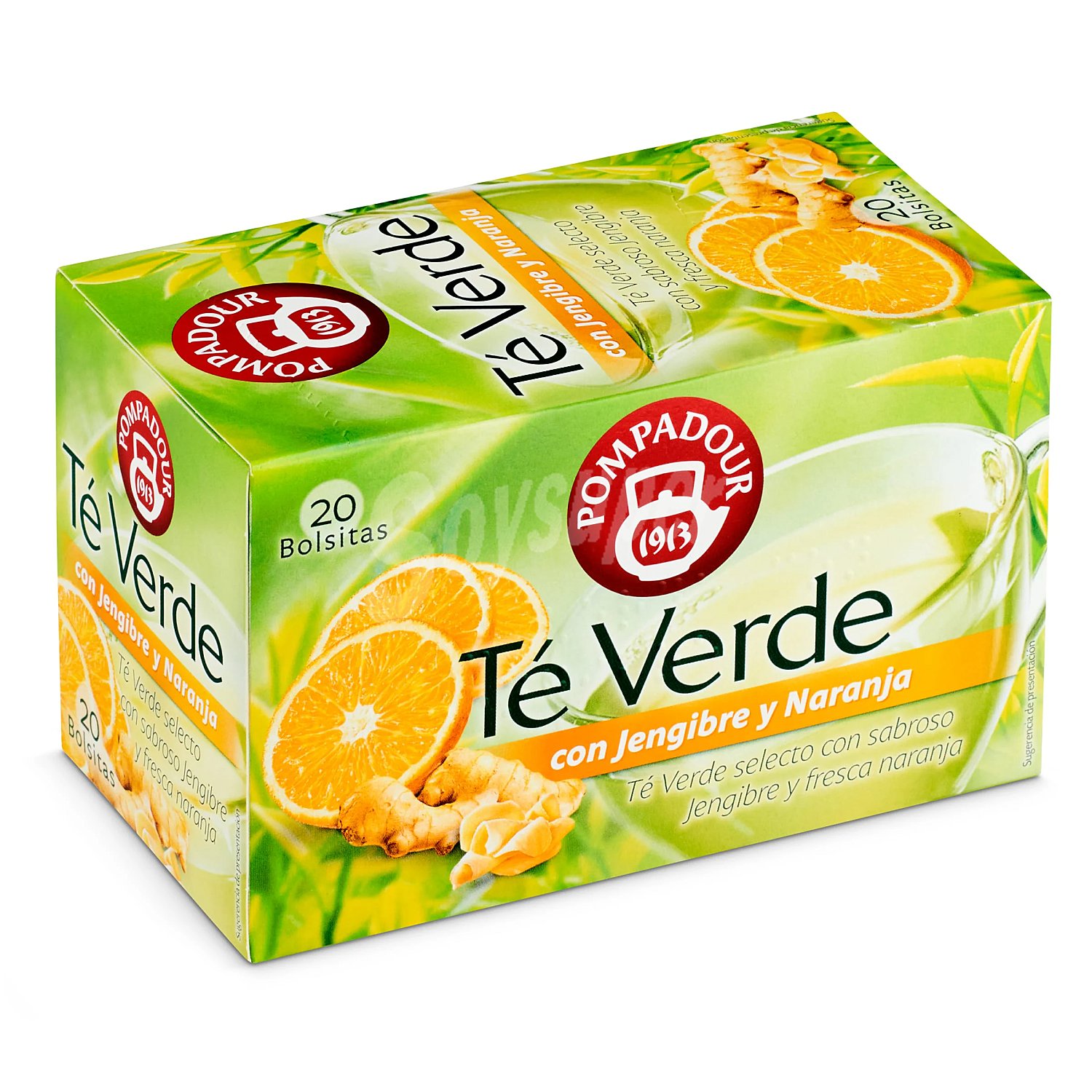 Té verde con jengibre y naranja pompadour