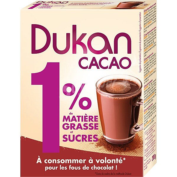 Cacao en polvo 1% de grasa y azúcares