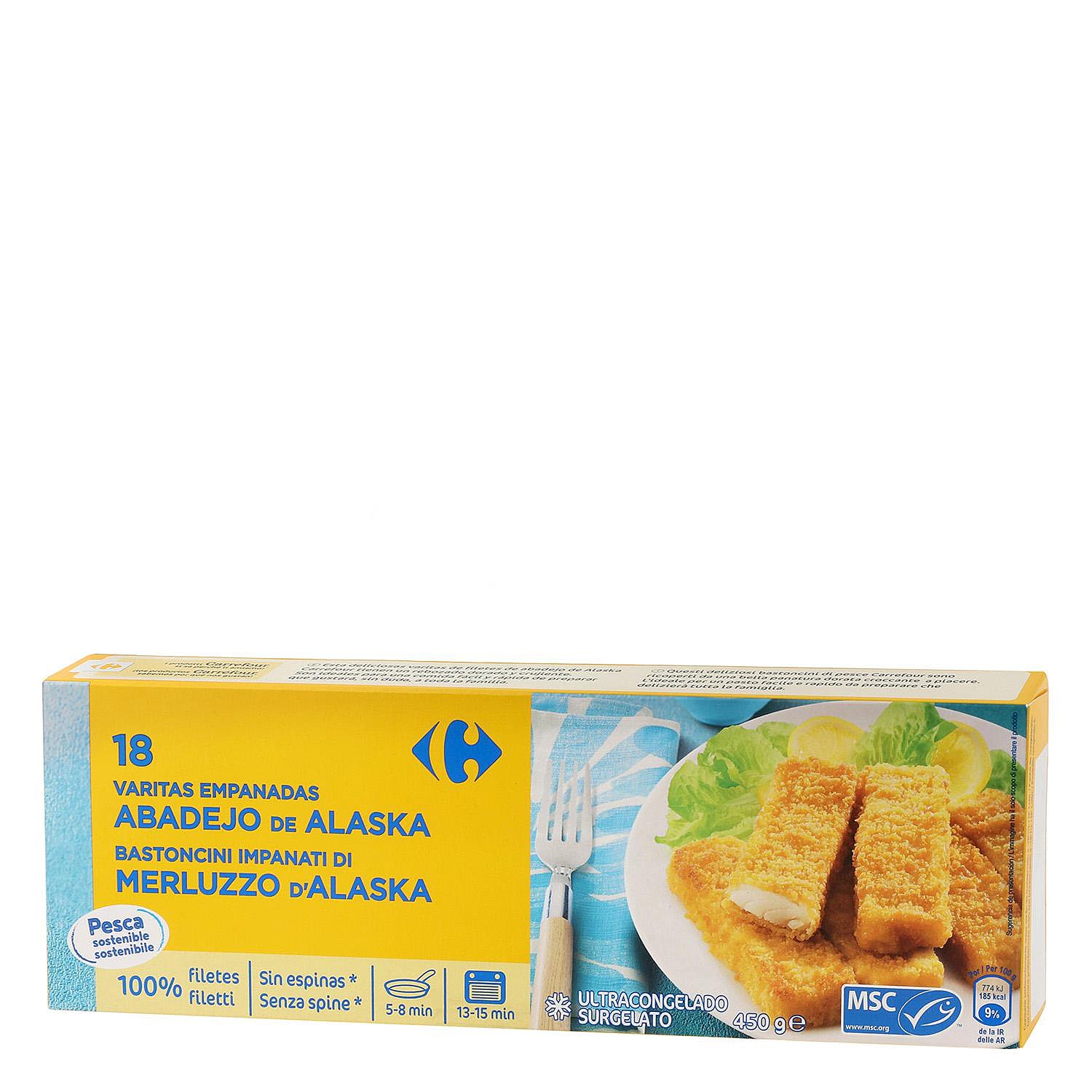 Varitas de merluza empanada Carrefour