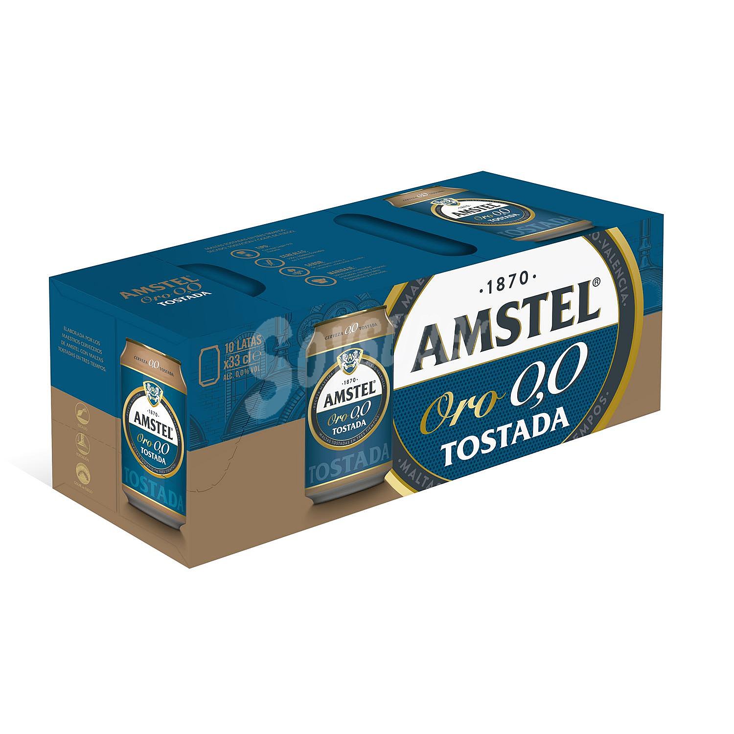 Cerveza tostada Amstel Oro 0.0 alcohol SIN