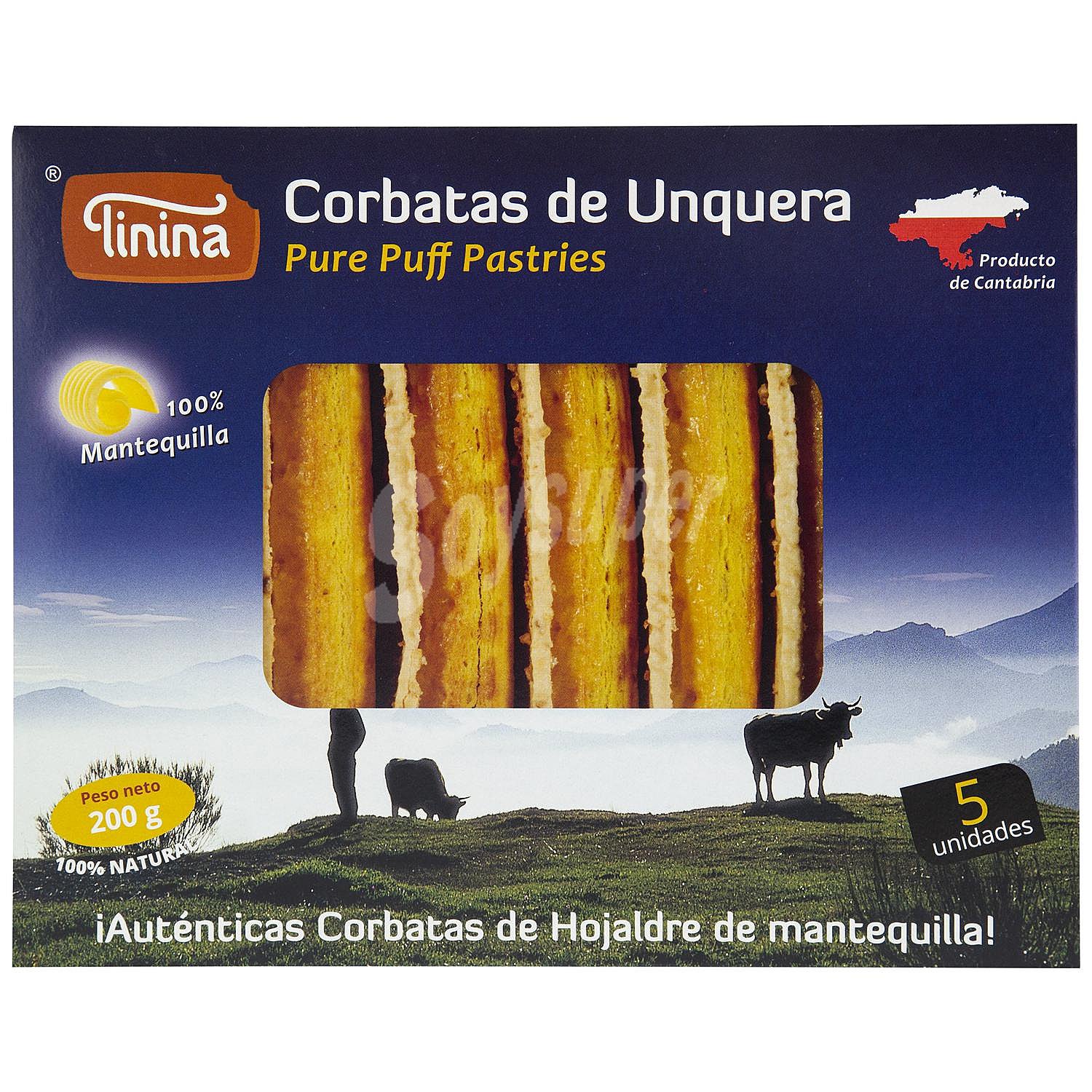 Corbatas de hojaldre de mantequilla Tinina