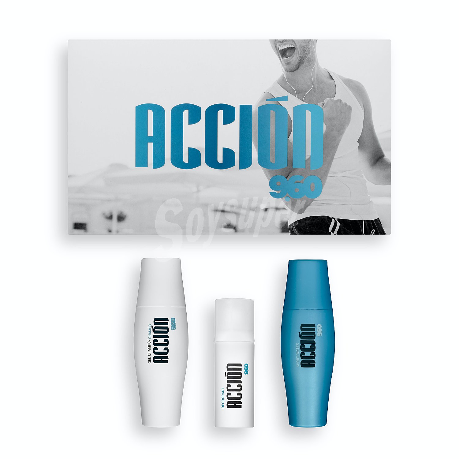 Lote hombre accion EAU toilette 200 ml + GEL / champu 200 ml + desodorante 75 ml