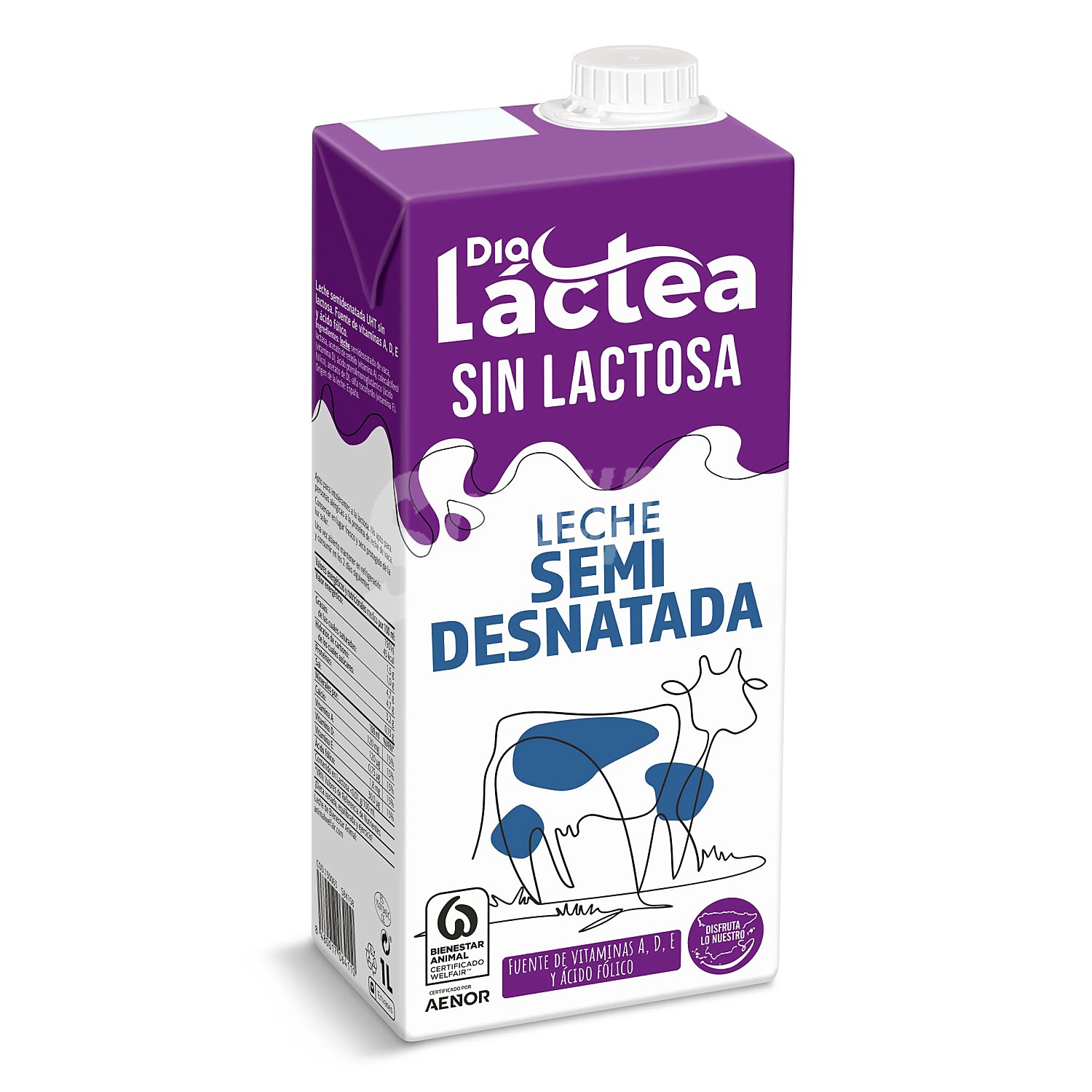 Leche semidesnatada sin lactosa Dia Láctea