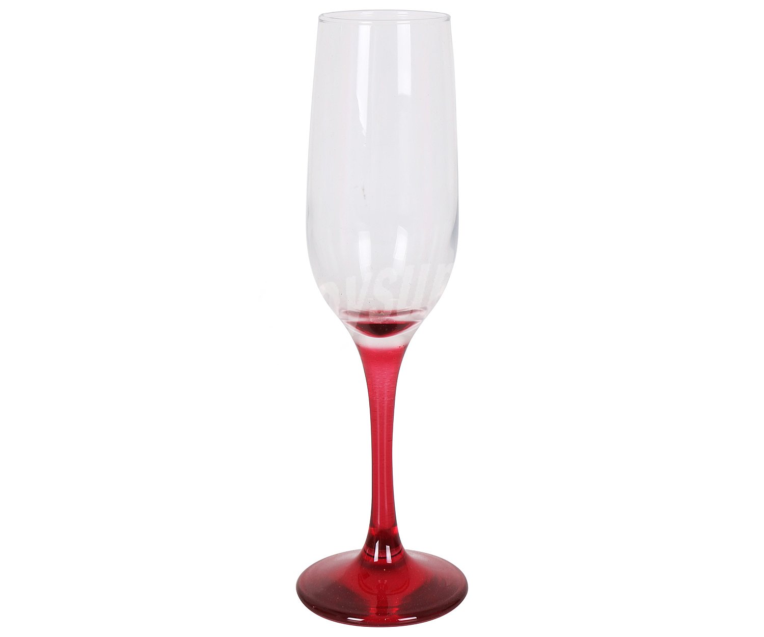 Copa con pie rojo para vinos espumosos, 0,21 litros, cristalería.