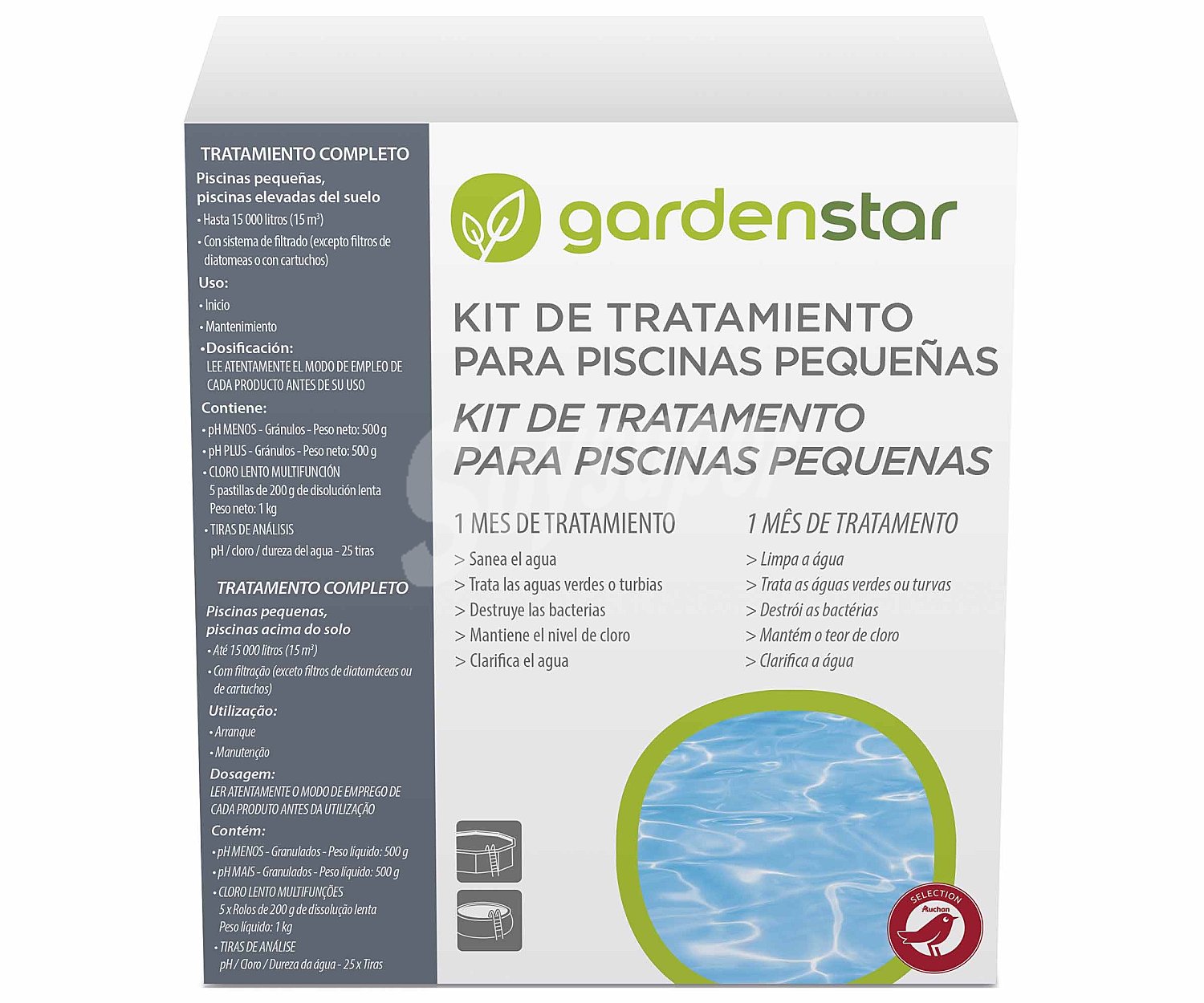 Kit de tratamiento piscinas pequeñas 2KG,