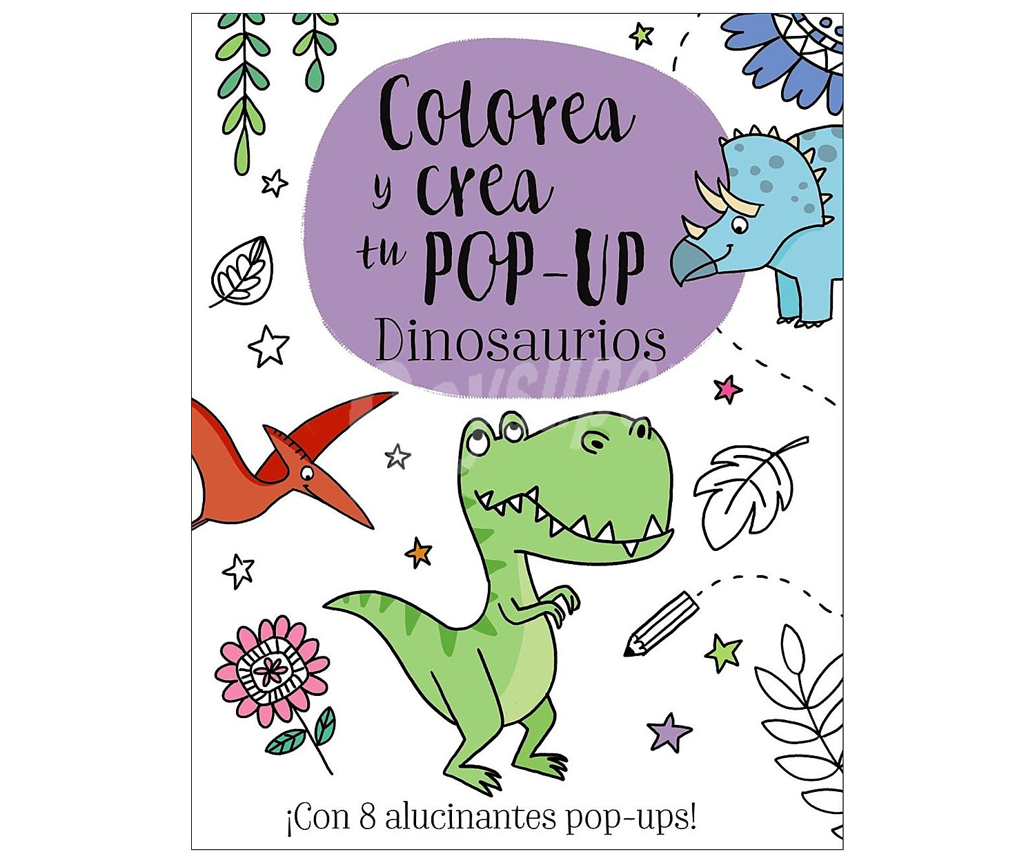 Colorea y crea tu pop-up, Dinosaurios, elizabeth golding. Género: actividades, colorear. Editorial Bruño.