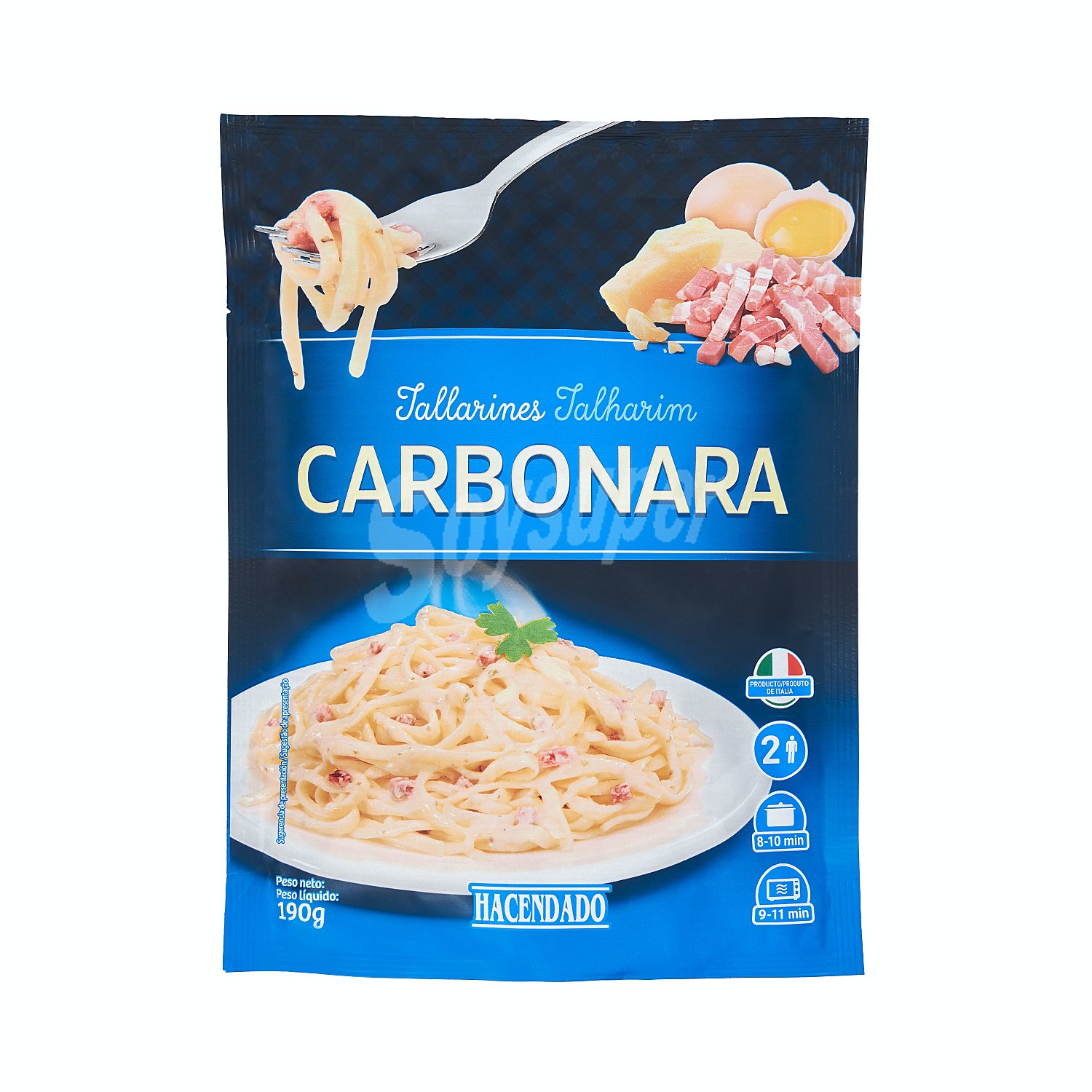 Pasta deshidratada tallarín carbonara