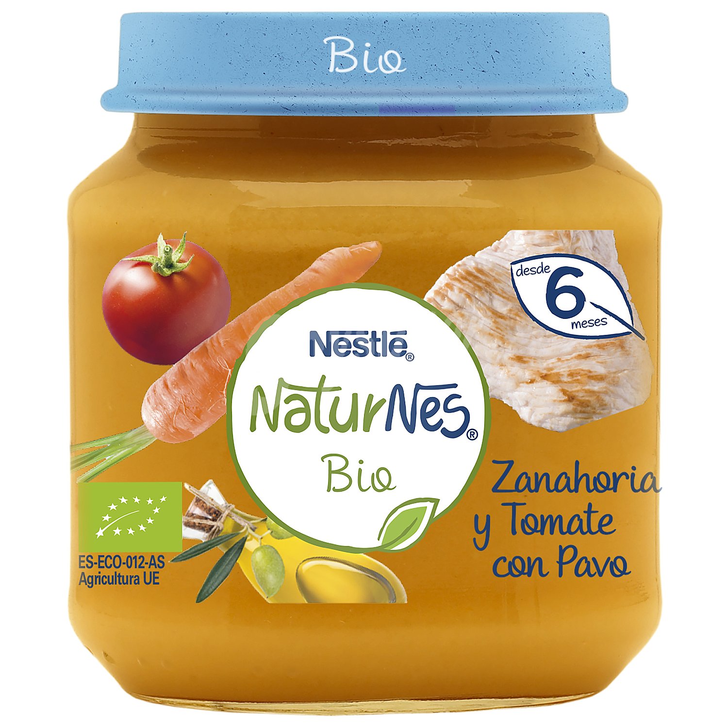 Puré de zanahoria y tomate con pavo bio Nestlé Naturnes