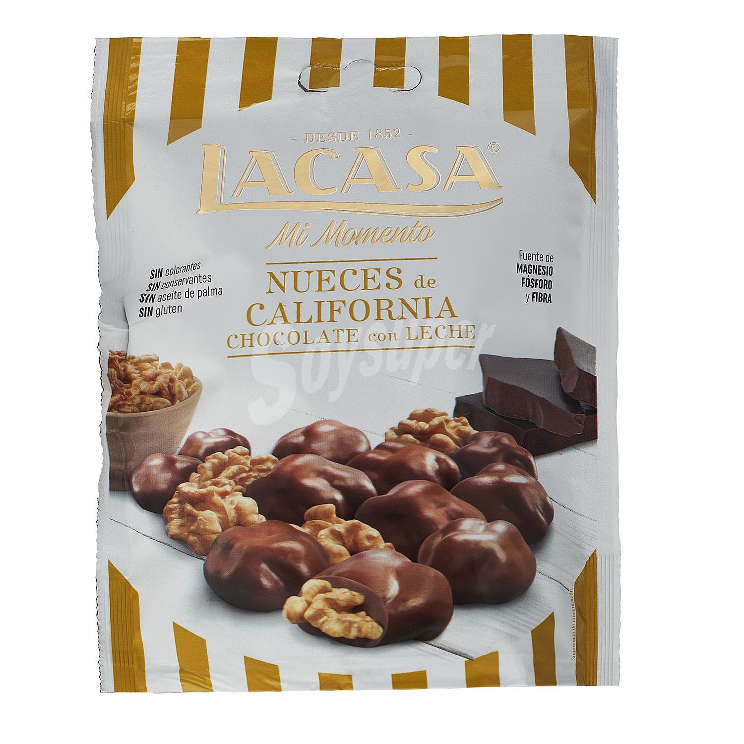 Nueces de California chocolate con leche Mi Momento sin gluten y sin aceite de palma doy G