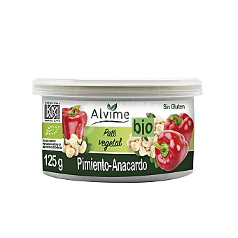 Paté vegetal de pimiento y anacardo ecológico Alvime sin gluten