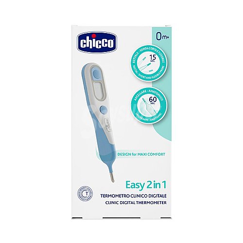 Chicco Termómetro digital de sonda corta y diseño anatómico chicco Easy 2 in 1