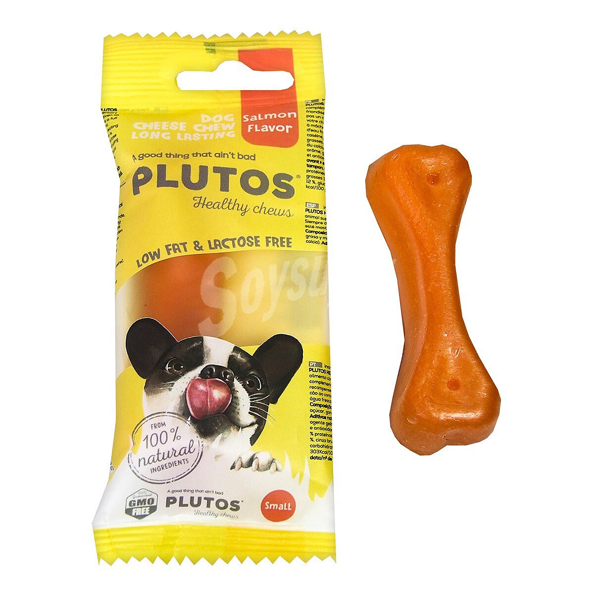 Hueso prensado para perros sabor queso y jamón talla S