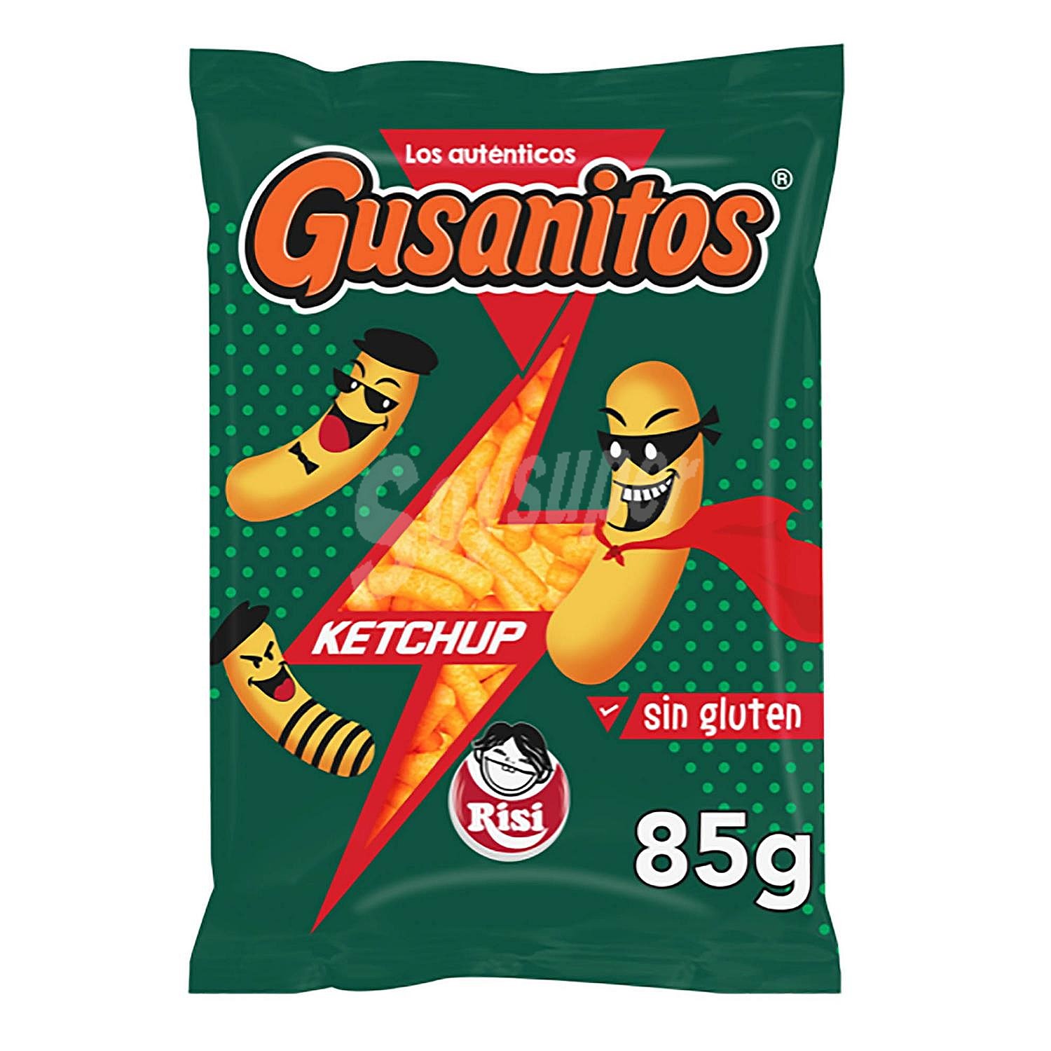 Gusanitos sabor ketchup sin gluten