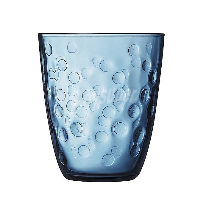 Vaso de vidrio con diseño en relieve color azul, , Pepite luminarc