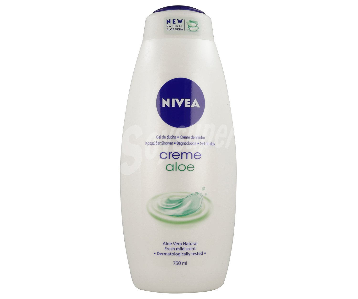 Gel para baño o ducha con textura crema y aloe vera natural