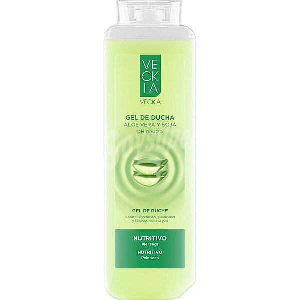 gel de baño regenerante con aloe vera y soja pH neutro para piel seca