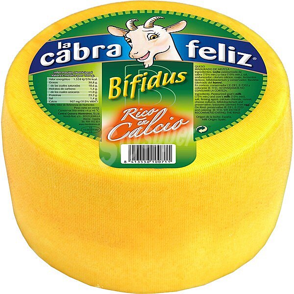 Queso de cabra bifidus light peso aproximado pieza