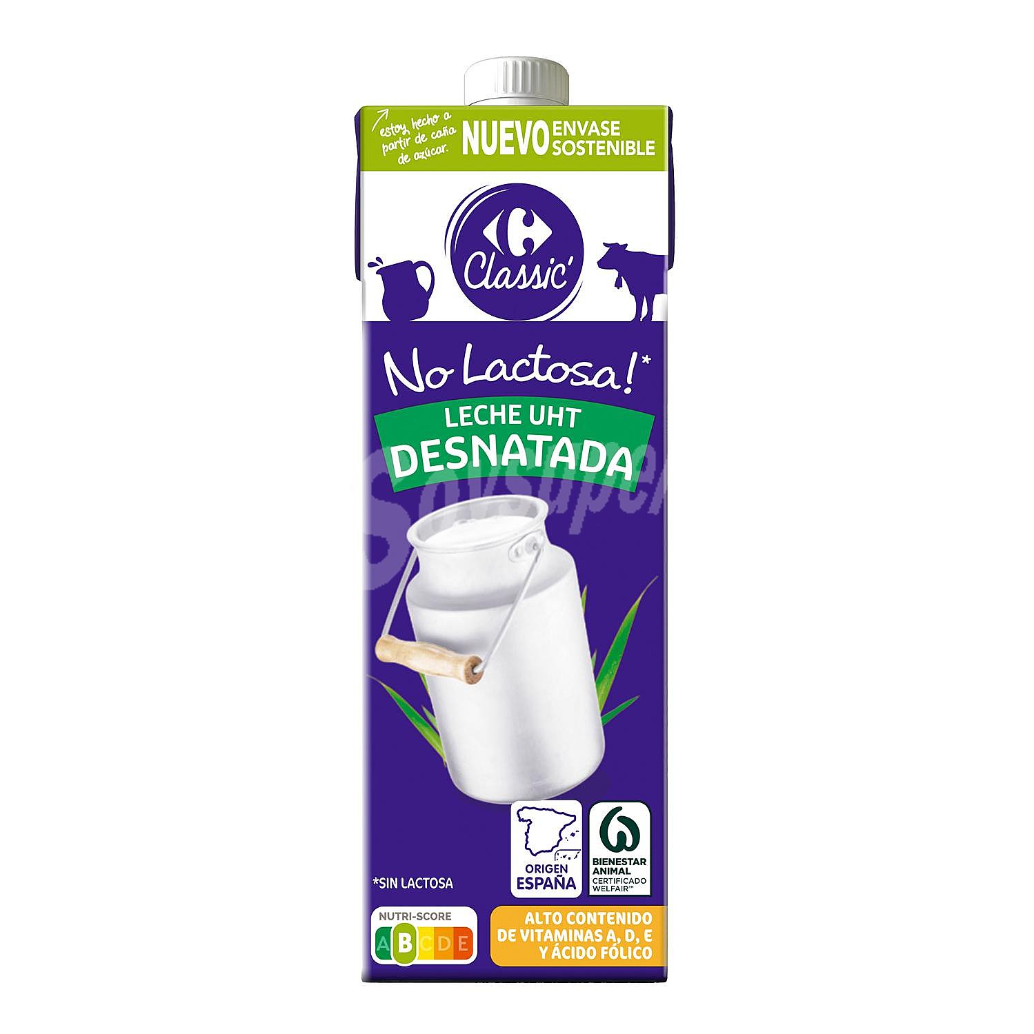 Leche desnatada Carrefour sin lactosa