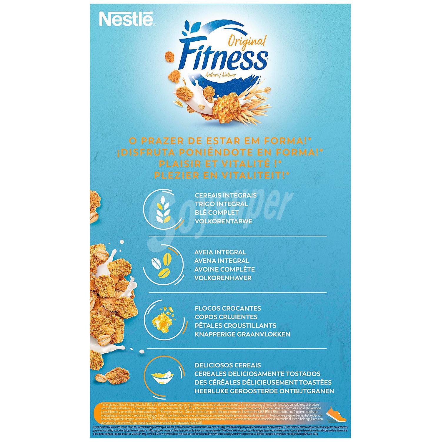 Cereales de trigo integral, avena integral y arroz tostados Fitness Original Nestlé