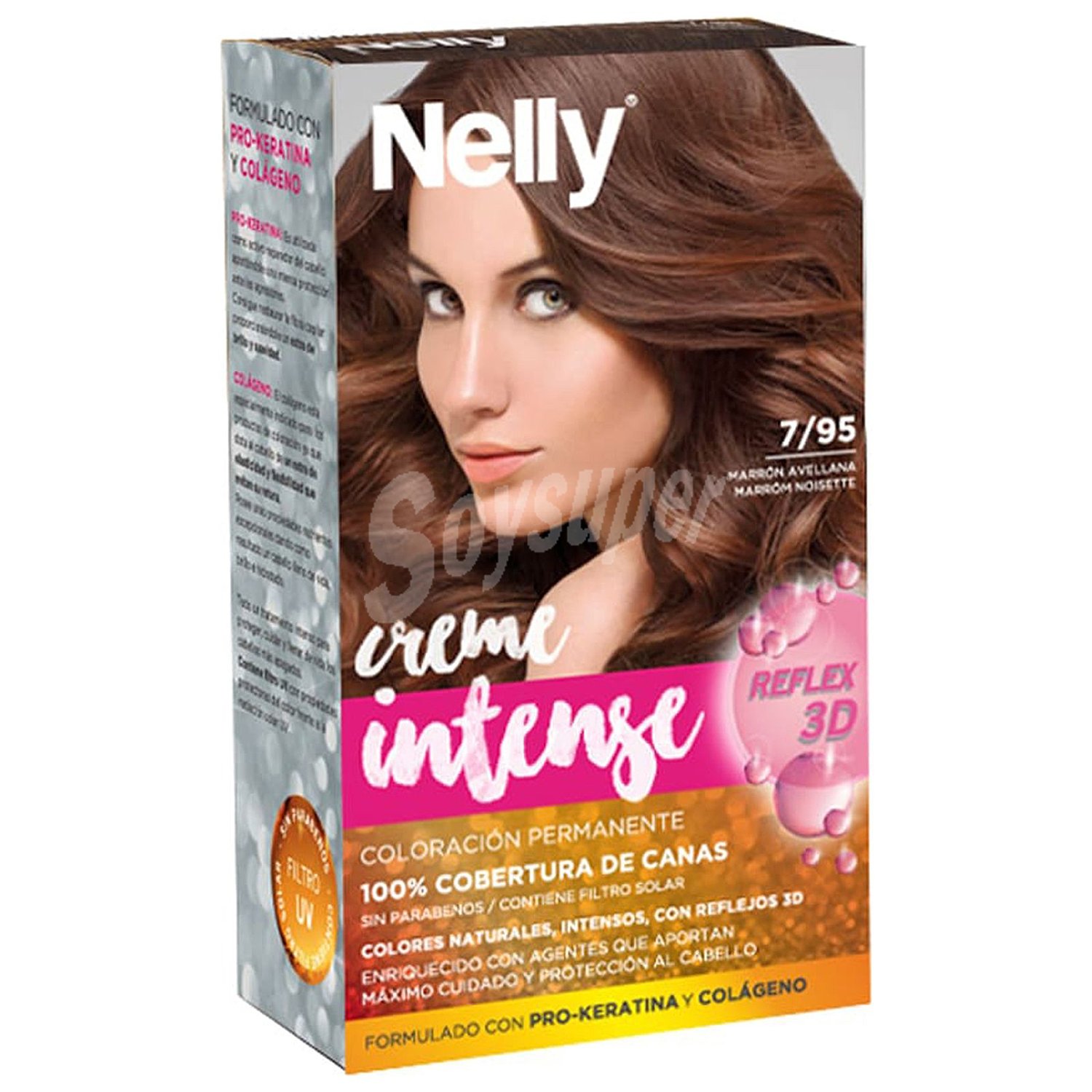 Nelly Tinte de color marrón avellana, tono 7.95 nelly Creme intense