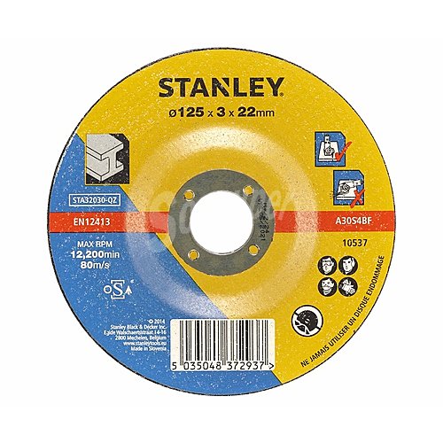 Disco de corte para metal 125 mm, stanley