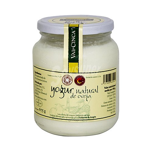 VAL DE cinca Yogur pasteurizado natural de leche de oveja con cetificación calial VAL DE cinca