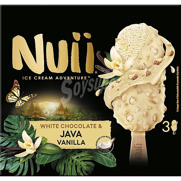 Helado de chocolate blanco y vainilla de Java 3 unidades sin gluten