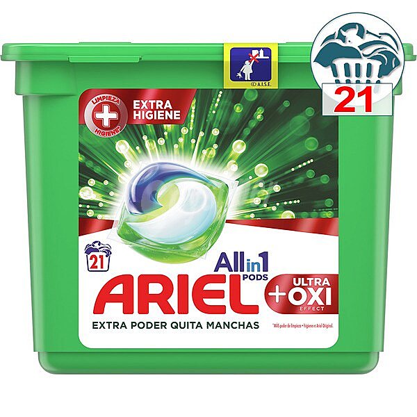 Detergente en cápsulas ultra oxi effect Ariel