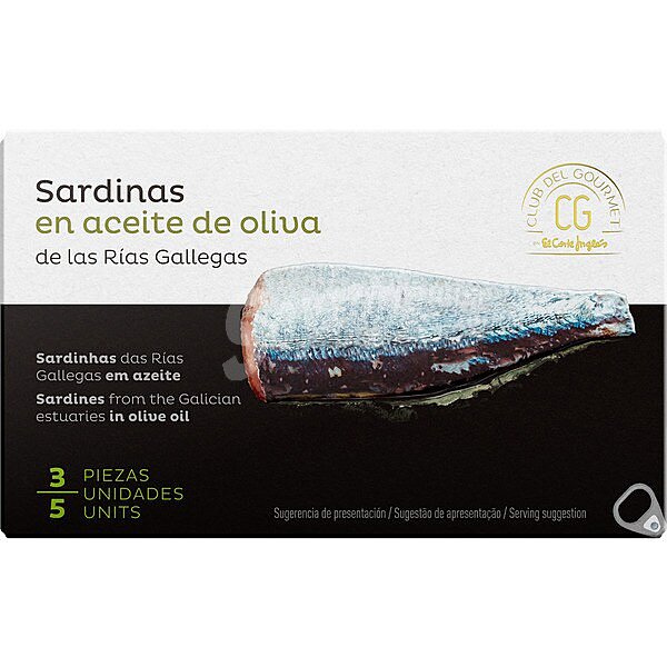 Sardinas de las Rías Gallegas en aceite de oliva 3-5 piezas