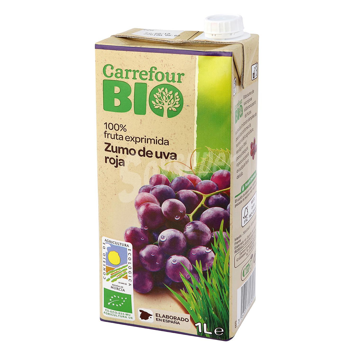 Zumo de uva roja ecológico Carrefour Bio