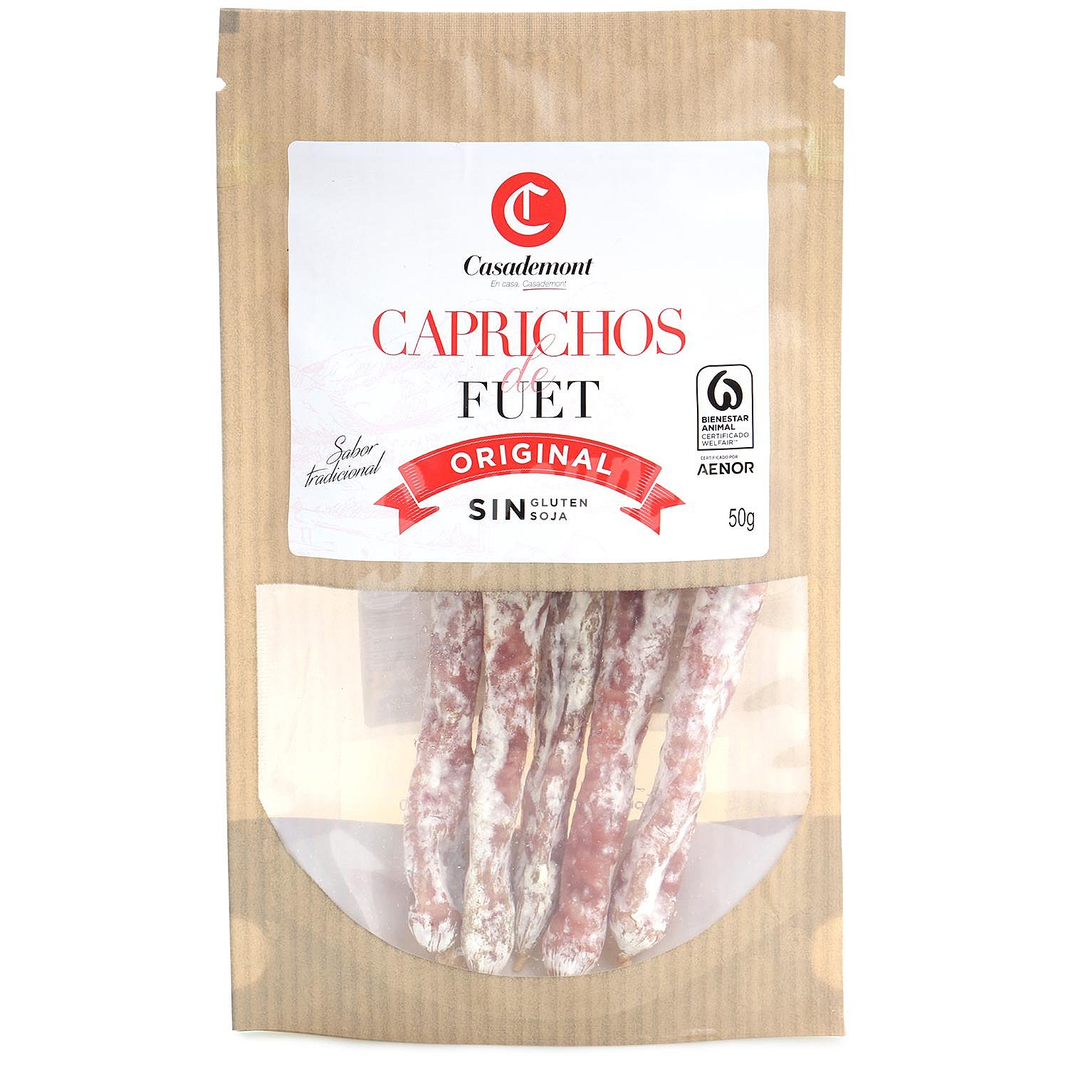 Caprichos de fuet original curado sin gluten