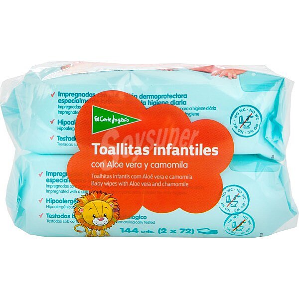 Toallitas infantiles con aloe vera y camomila