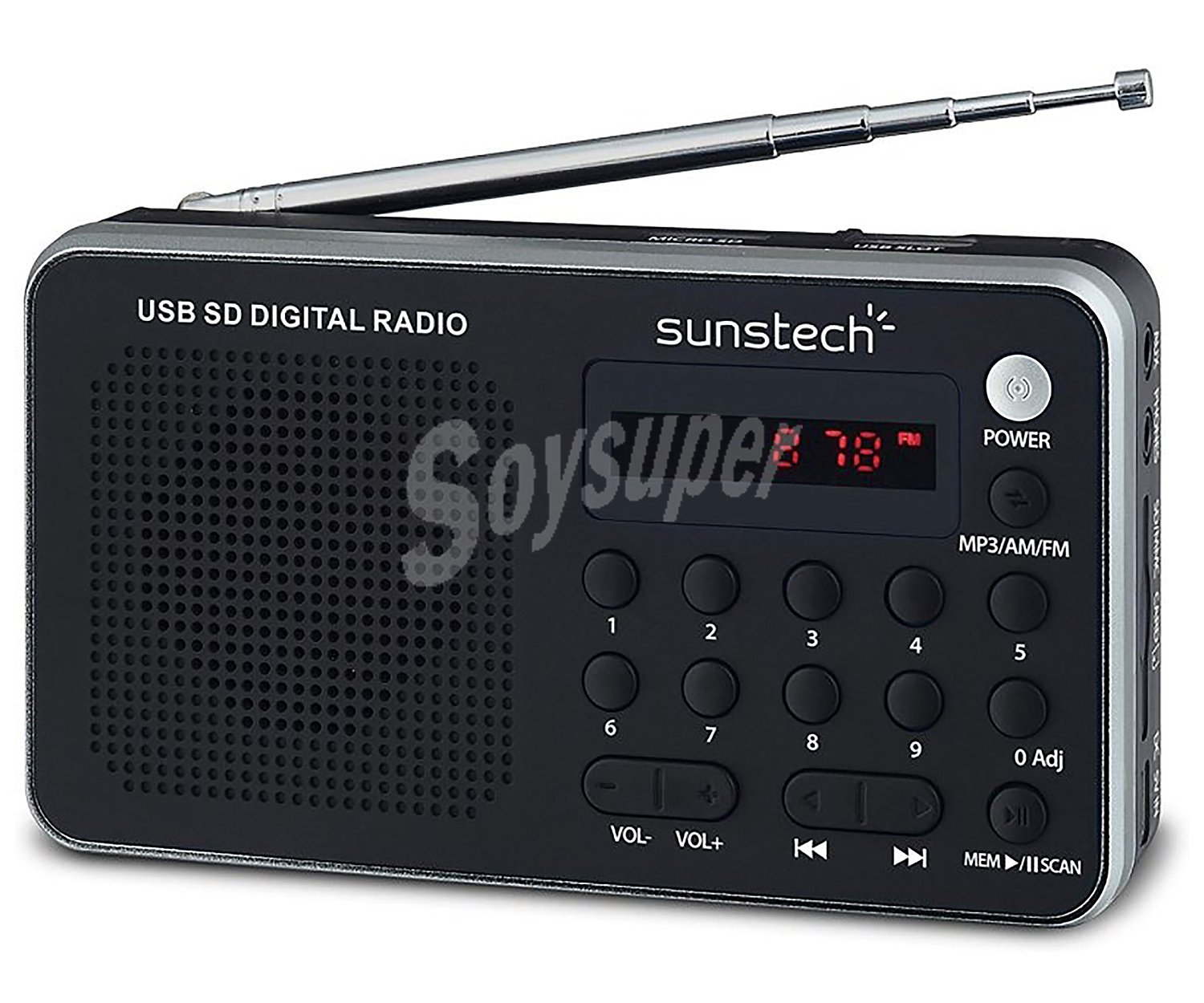 Radio portátil sintonizador de radio digital FM, lector USB y tarjetas de memoria microsd/sd/mmc RPDS32