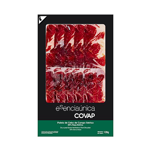 Covap Paleta de cebo de campo ibérica (50% raza ibérica) cortada en finas lonchas covap Esenciaúnica