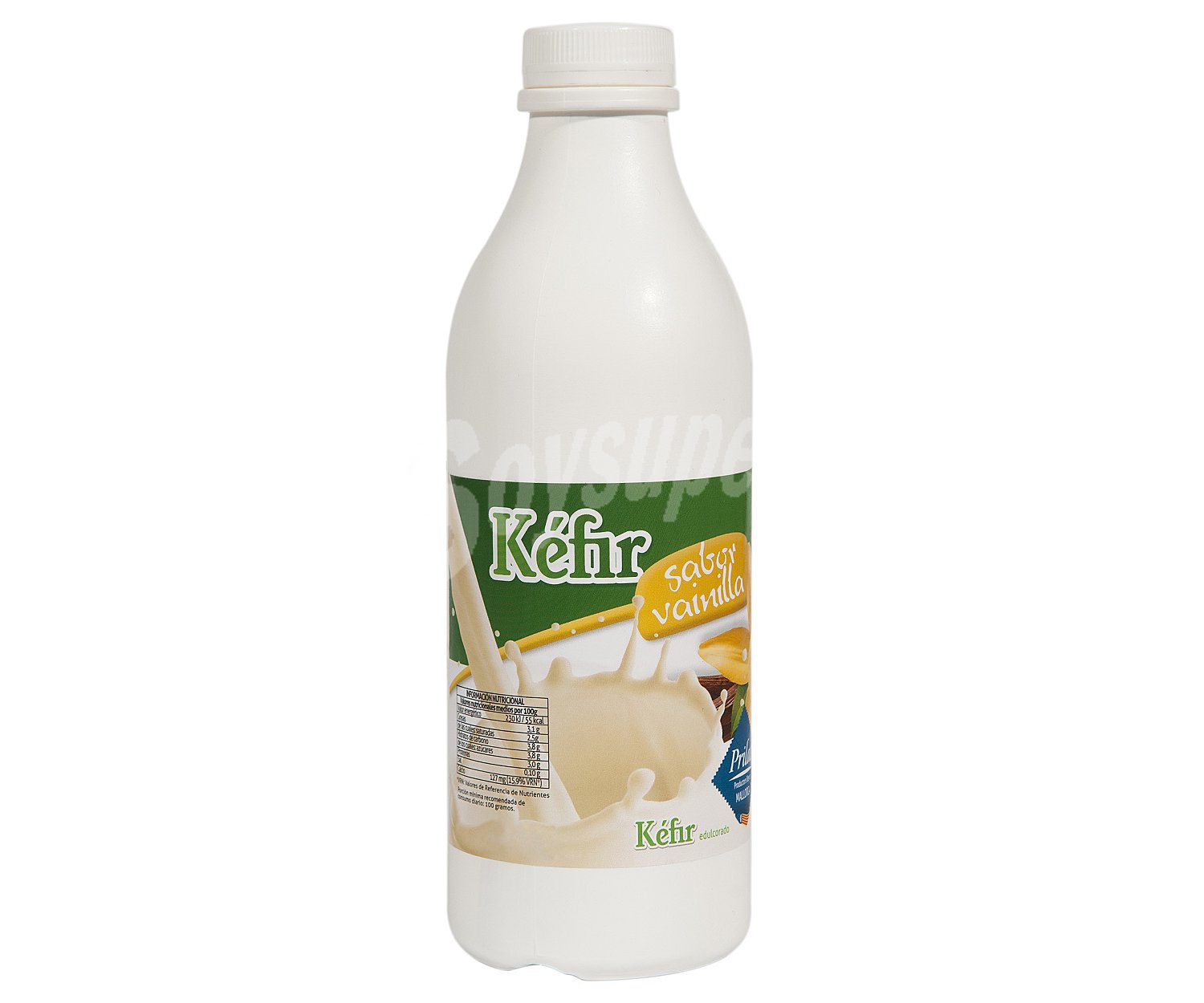 Kéfir edulcorado de leche entera de vaca, con sabor a vainilla